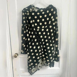 Isabel De Pedro Asymmetrical Lagenlook Polka Dot Zip Up Sweater Size 2